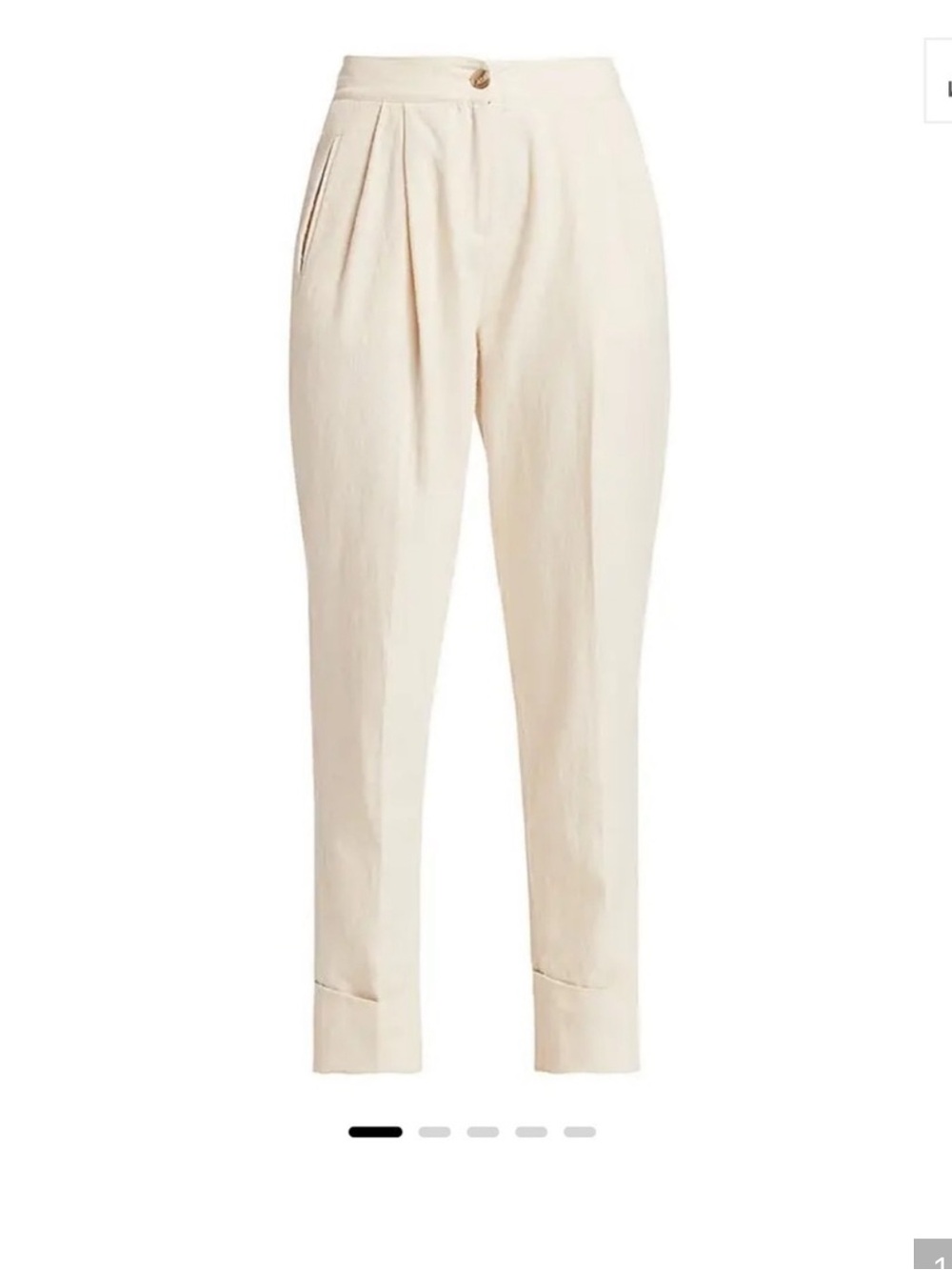 ATM Anthony Thomas Melillo Soft Cream Linen Tailored Pants Sz 4